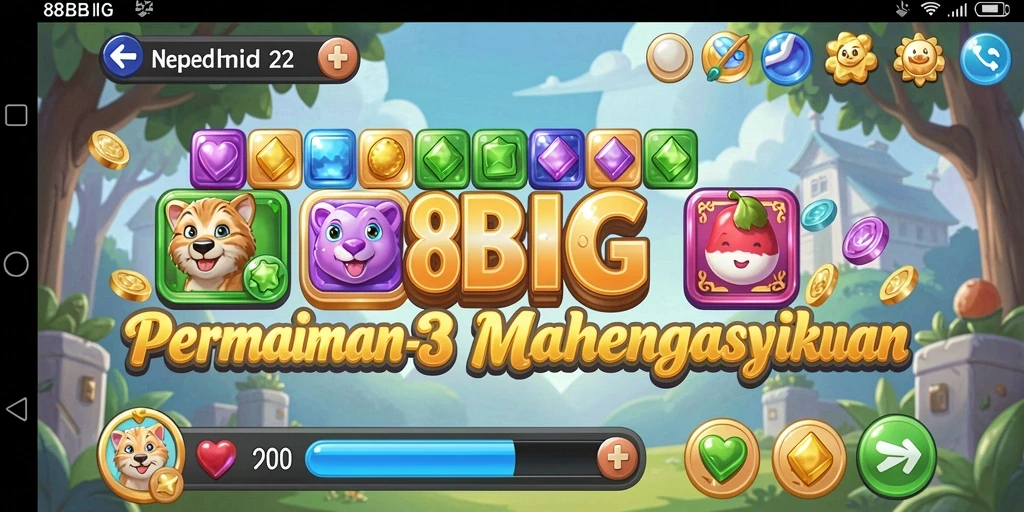 Screenshot gameplay 88BIG yang menampilkan aksi Match-3 yang seru.