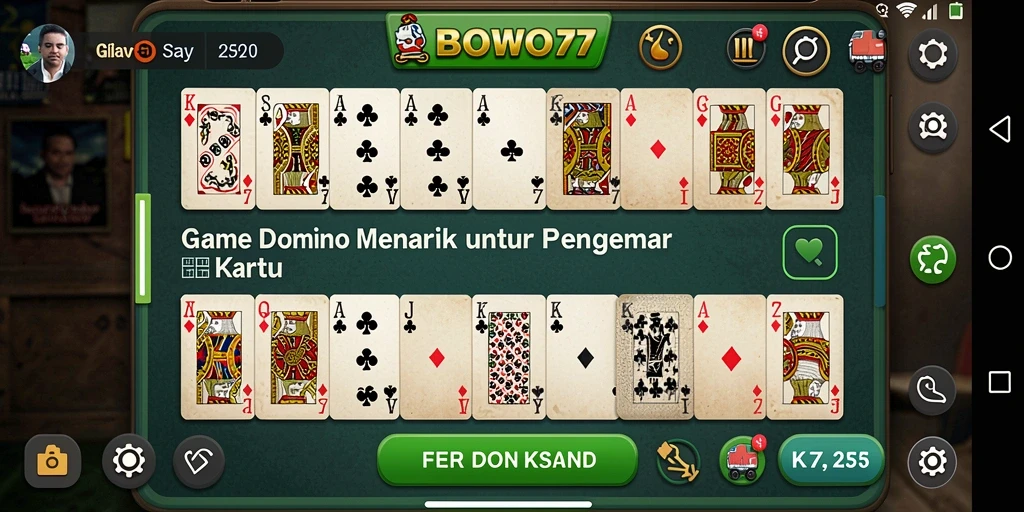 Tangkapan layar utama dari gameplay seru BOWO77.