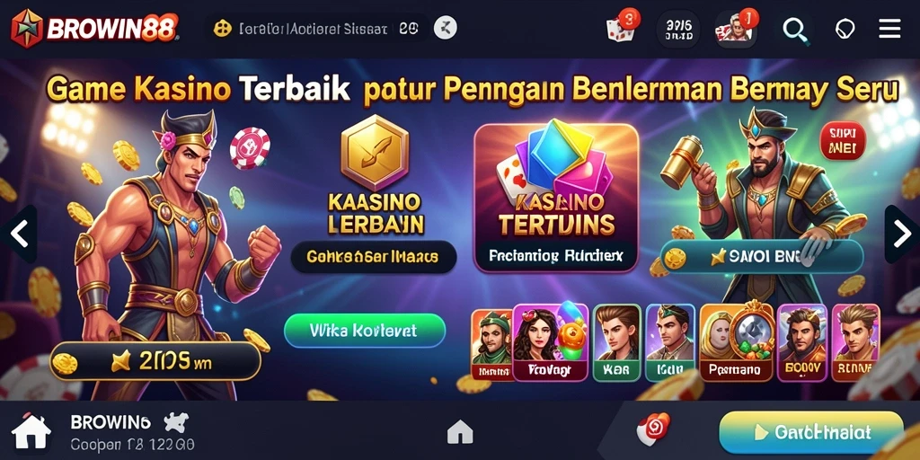 Screenshot gameplay BROWIN88 menampilkan suasana kasino yang menegangkan.
