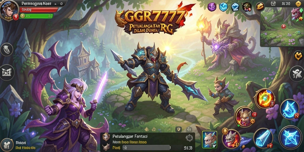 Tangkapan layar GGR7777 menunjukkan aksi pertempuran mendebarkan dalam RPG.