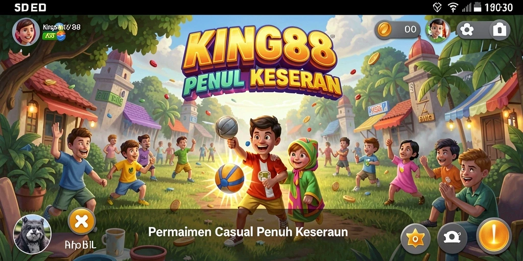 Screenshot dari gameplay KING88 yang penuh warna dan menyenangkan.