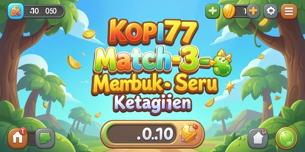 Tampilan gameplay KOPI77 yang menarik saat mencocokkan biji kopi.