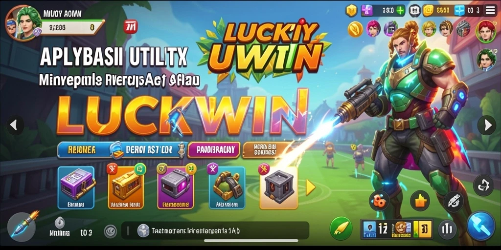 Tangkapan layar utama LUCKYWIN menampilkan antarmuka pengguna yang bersih dan fungsional.