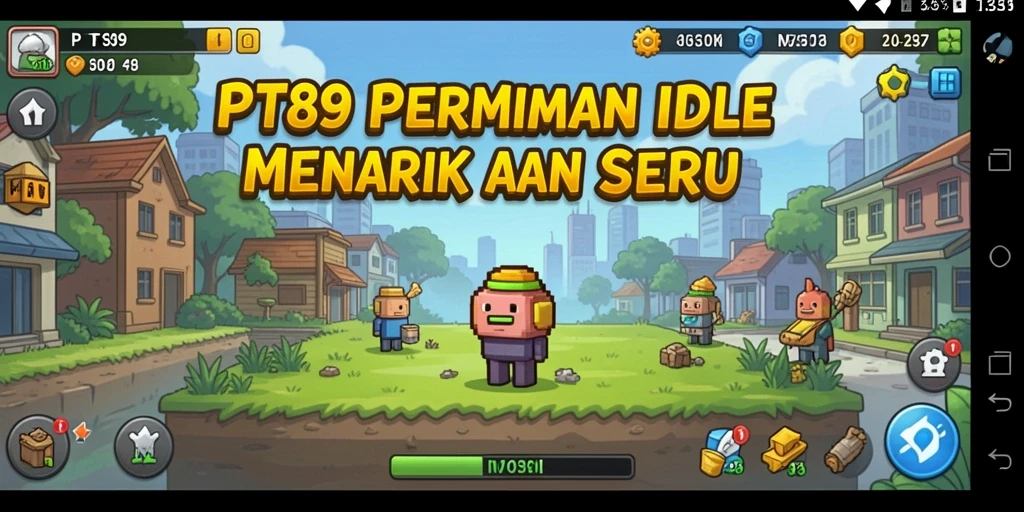 Menampilkan gameplay PT89 dengan karakter yang lucu dan sumber daya yang berkembang.