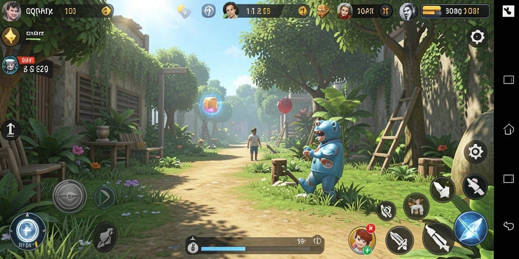 Tampilan screenshot menunjukkan karakter sedang berinteraksi dalam gameplay simulasi yang menarik.