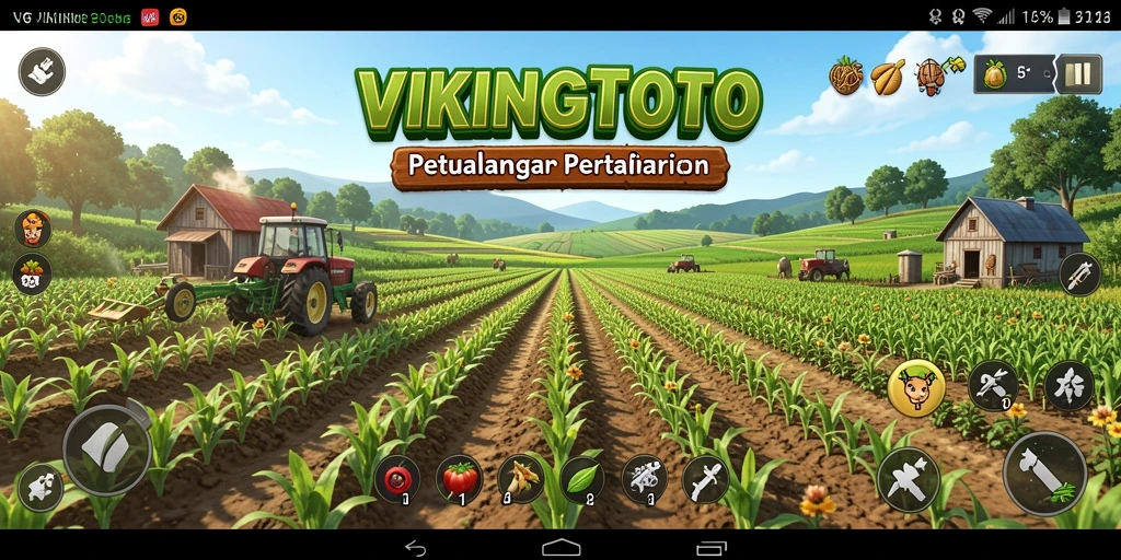 Screenshot VIKINGTOTO menunjukkan aktivitas bertani yang menyenangkan.